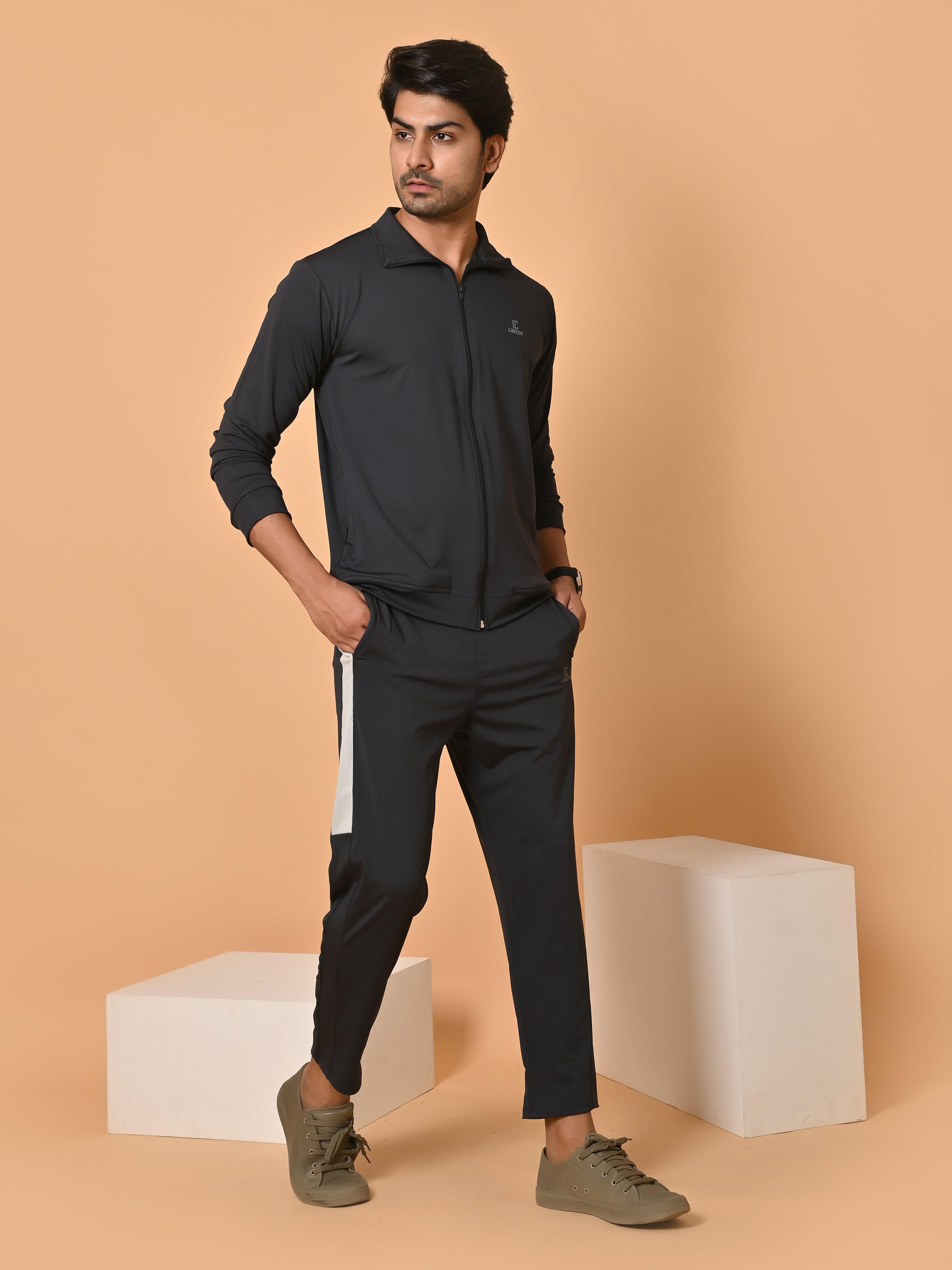 Lykcon Men's Track Suit: Charcoal Grey - Main Image