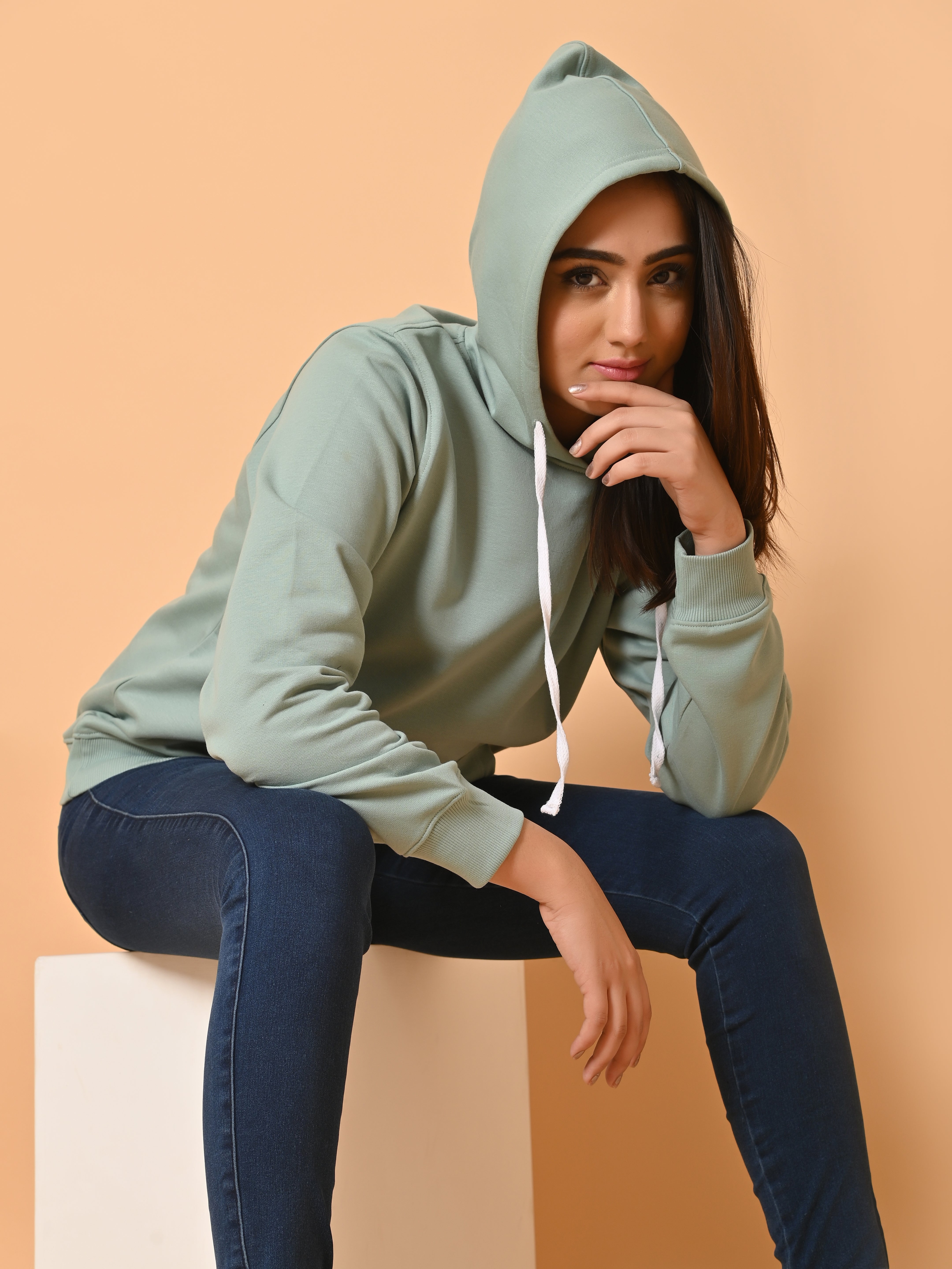 Cotton Haven: Women's Mint Green Hoodies Collection