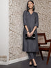 Basic V-Neck Kurta Set with Pants
