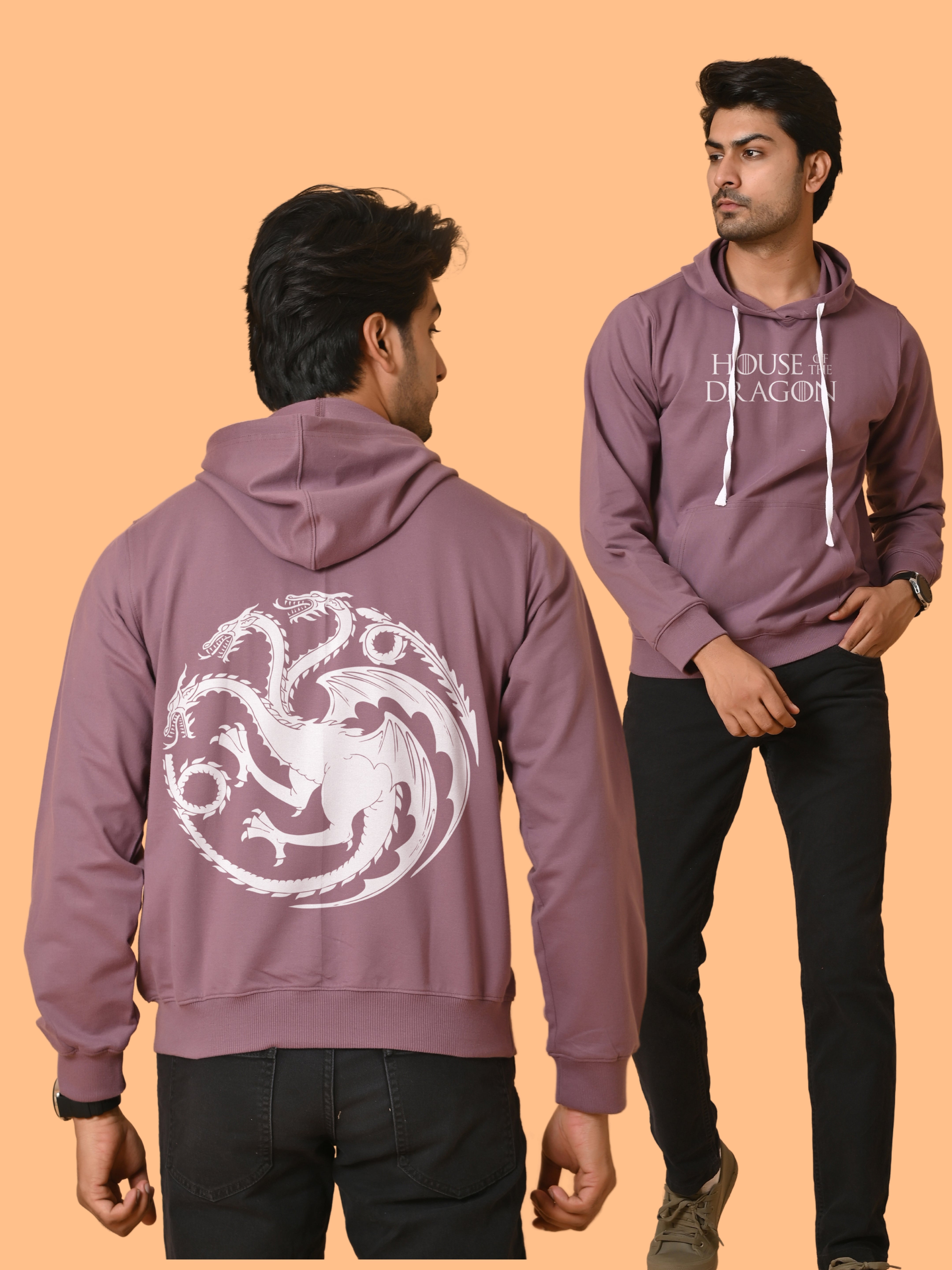 "Men's Cotton Fleece Graphic Printed Hoodies: DRAGON COLLECTION"