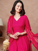 Regal Solid Anarkali Ensemble with Detailed Dupatta