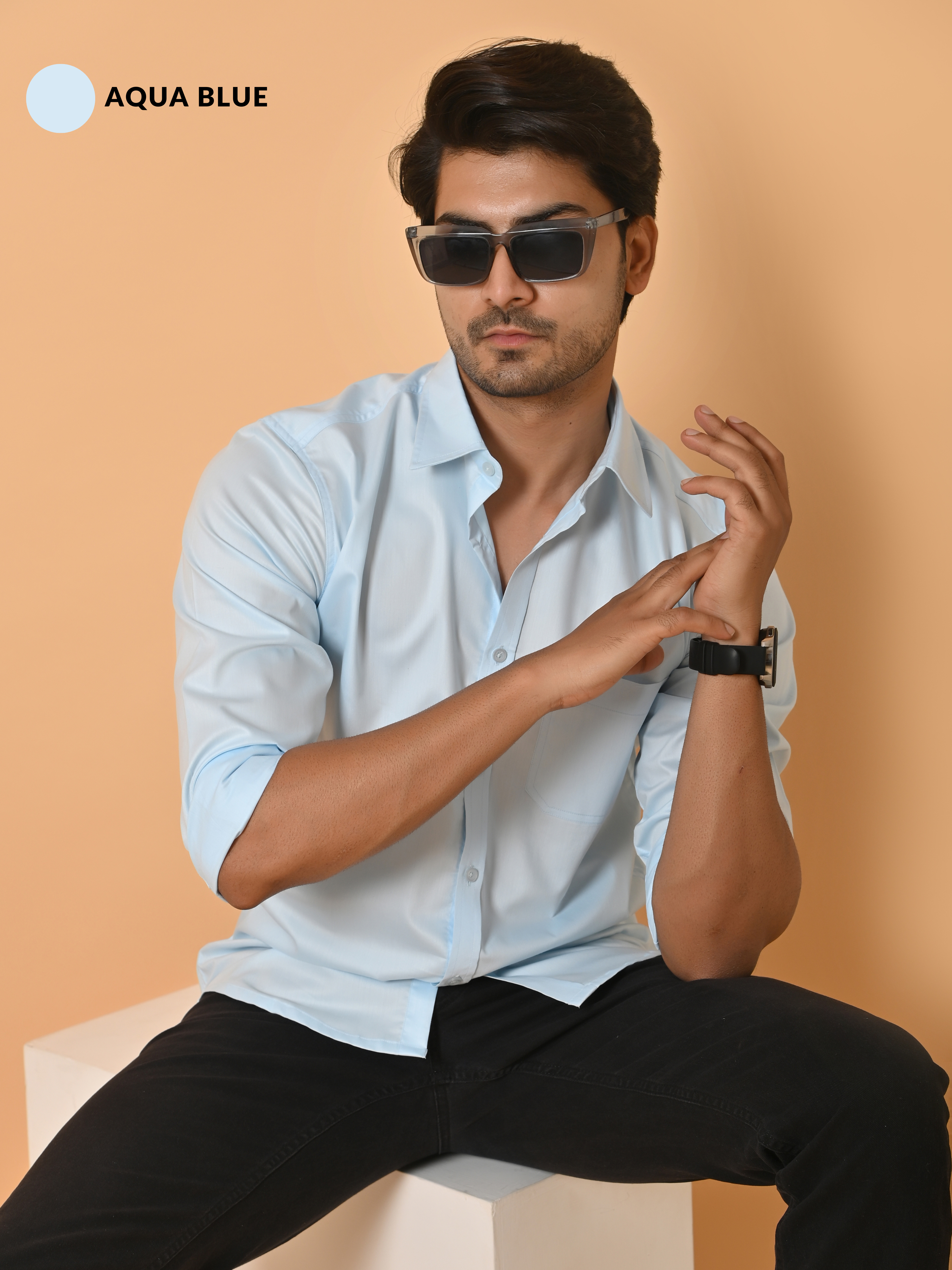 Men's Full Sleeves Plain Shirt Premium Giza Cotton :  Pick Any 2