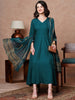 Regal Solid Anarkali Ensemble with Detailed Dupatta