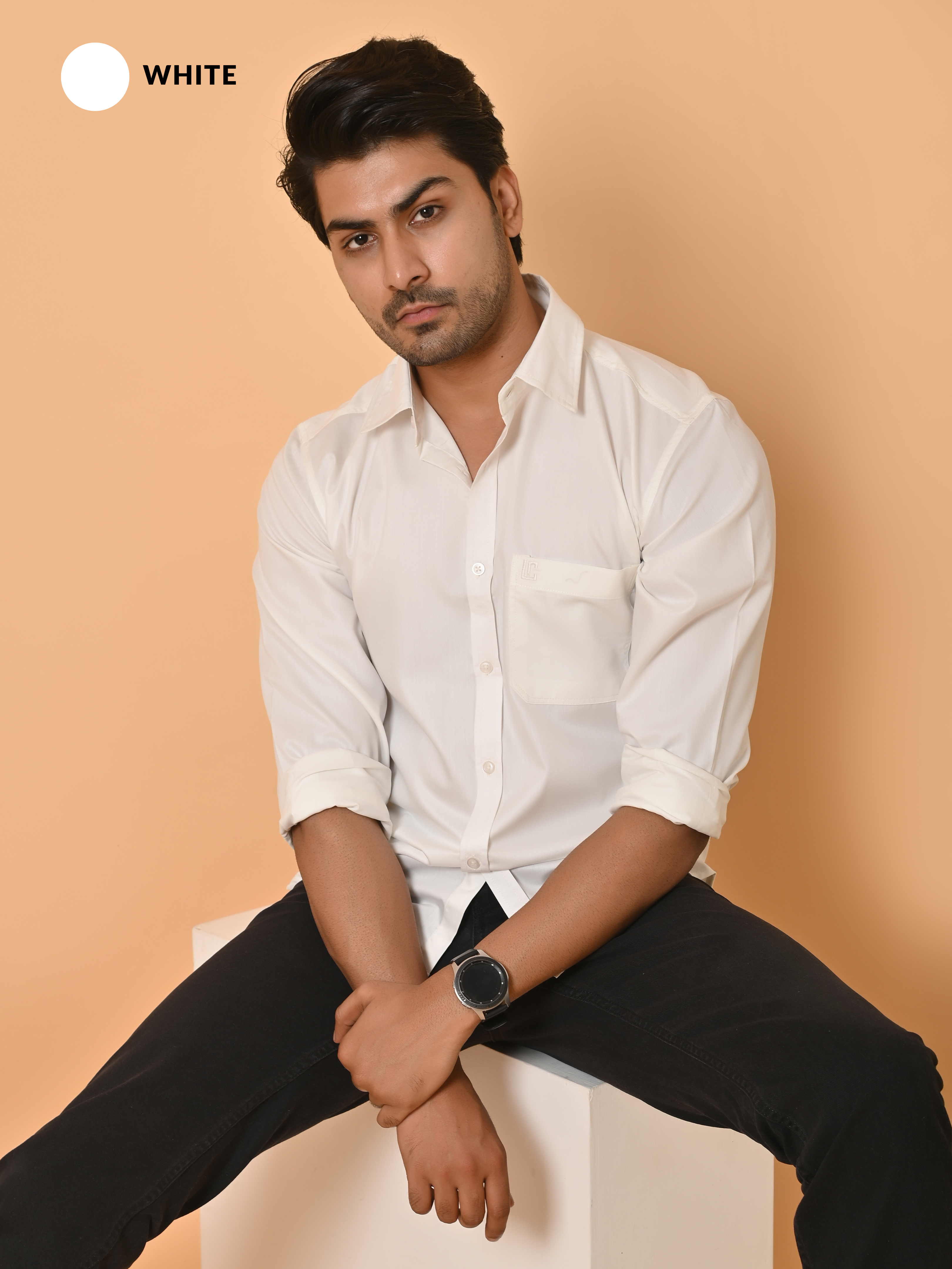 Men's Full Sleeves Plain Shirt Premium Giza Cotton :  Pick Any 3