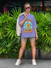 Women's Cotton Graphic Printed Oversized Lavender T-shirt : Mystical Soul