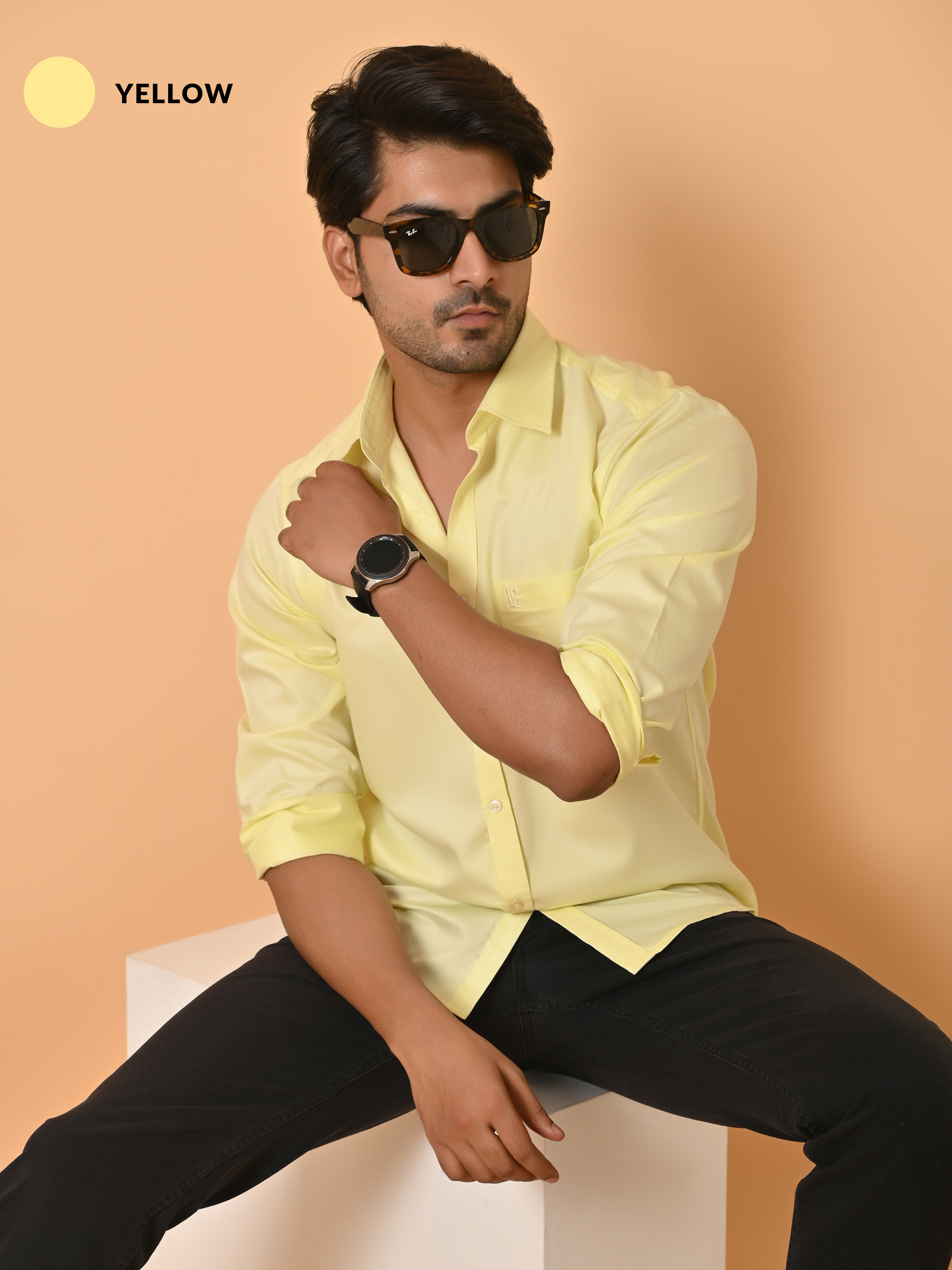 Men's Full Sleeves Plain Shirt Premium Giza Cotton :  Pick Any 3