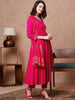 Regal Solid Anarkali Ensemble with Detailed Dupatta