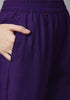 Purple and Gold-Toned Floral Embroidered Kurta Set from Lykcon