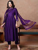 Regal Solid Anarkali Ensemble with Detailed Dupatta