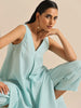Basic V-Neck Kurta Set with Pants