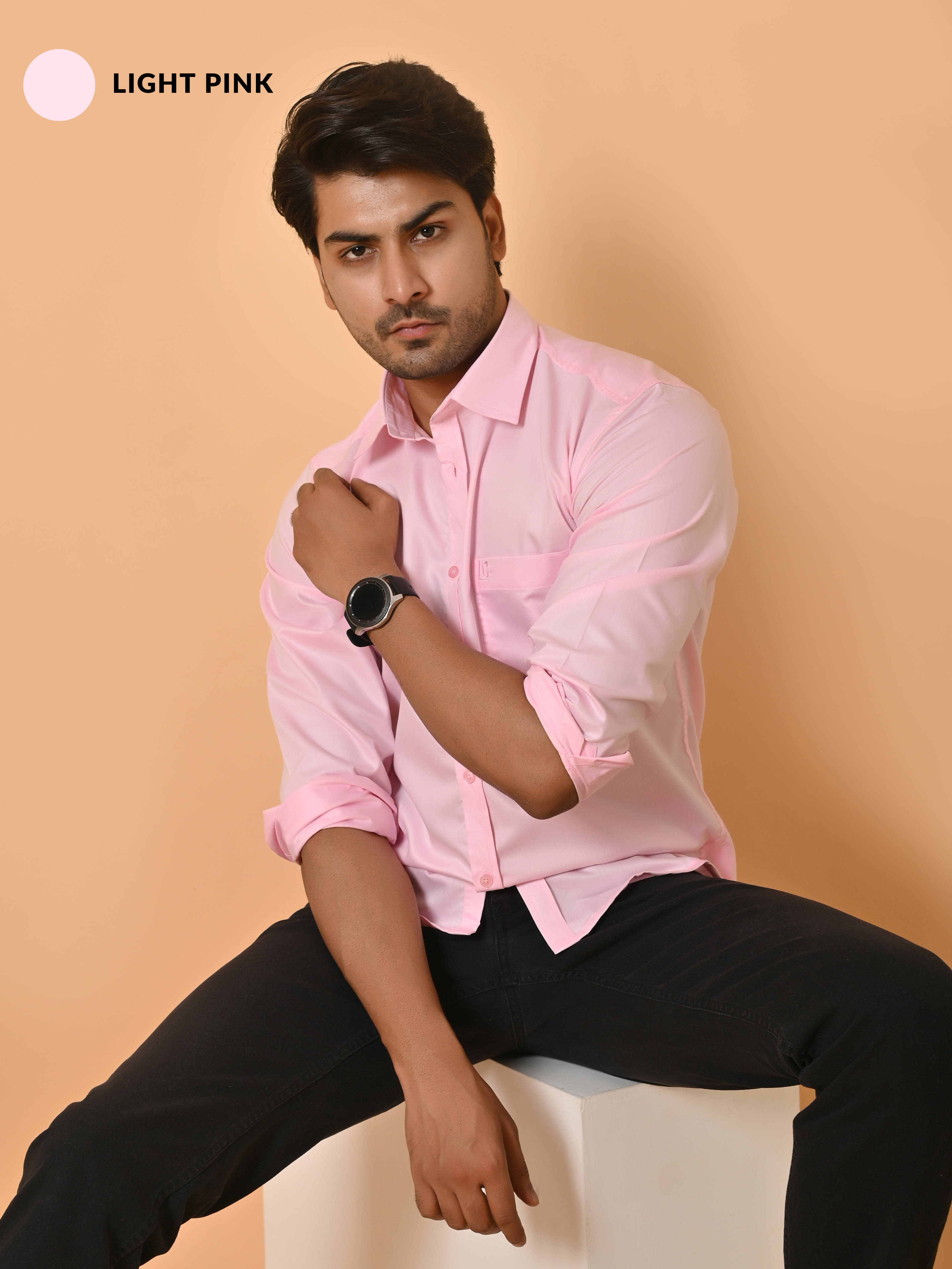 Men's Full Sleeves Plain Shirt Premium Giza Cotton :  Pick Any 3