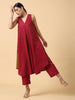 Basic V-Neck Kurta Set with Pants