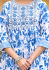"Serene Blooms: Blue Floral Cotton Blend Kurta Set"