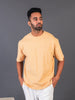 LYKCON Mens's Cotton Lycra Oversized T-shirt -Beige