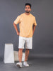 LYKCON Mens's Cotton Lycra Oversized T-shirt -Beige