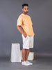 LYKCON Mens's Cotton Lycra Oversized T-shirt -Beige
