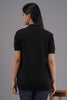 Lykcon Women's Polo Neck Premium Cotton T-Shirt- Solid Black
