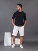 LYKCON Men's Cotton Lycra Oversized T-shirt - Black