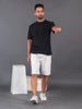 LYKCON Men's Cotton Lycra Oversized T-shirt - Black
