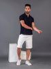 Lykcon Men's Polo Neck Premium Cotton T-Shirt- Solid Black