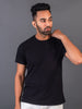 Lykcon Men's Round Neck Premium Cotton T-Shirt- Solid Black