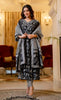 Classic Black Anarkali Kurta Set with Contrasting Prints