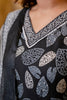 Classic Black Anarkali Kurta Set with Contrasting Prints