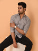 "Sartorial Sharpness: Zigzag Weave Cotton Shirt"