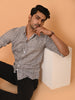 "Sartorial Sharpness: Zigzag Weave Cotton Shirt"