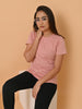 Lykcon Women's Cotton Premium Regular Fit T-Shirt- Onion Pink