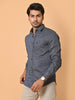 Lykcon Men's Premium Satin Abstract Checks Full Sleeves Printed Shirts in Stunning Hues : "True Blue Style"