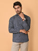 Lykcon Men's Premium Satin Abstract Checks Full Sleeves Printed Shirts in Stunning Hues : "True Blue Style"