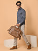 Lykcon Men's Premium Satin Abstract Checks Full Sleeves Printed Shirts in Stunning Hues : "True Blue Style"