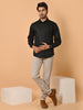"Eternal Elegance: Men's Full Sleeves Plain Black Shirt Giza Cotton Perfection"