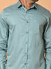 Lykcon Men's Premium Satin Abstract Checks Full Sleeves Printed Shirts in Stunning Hues : Light Blue