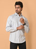 "Eternal Elegance: Men's Full Sleeves Plain Aqua Grey Shirt Giza Cotton Perfection"