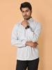 "Eternal Elegance: Men's Full Sleeves Plain Aqua Grey Shirt Giza Cotton Perfection"