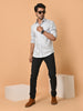 "Eternal Elegance: Men's Full Sleeves Plain Aqua Grey Shirt Giza Cotton Perfection"