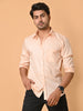 "Eternal Elegance: Men's Full Sleeves Plain Peach Shirt Giza Cotton Perfection"
