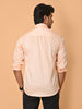 "Eternal Elegance: Men's Full Sleeves Plain Peach Shirt Giza Cotton Perfection"