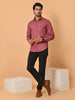 Lykcon Men's Premium Satin Red Azure Knot Full Sleeves Printed Shirt - Monochrome Mastery