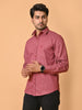 Lykcon Men's Premium Satin Red Azure Knot Full Sleeves Printed Shirt - Monochrome Mastery