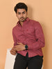 Lykcon Men's Premium Satin Red Azure Knot Full Sleeves Printed Shirt - Monochrome Mastery