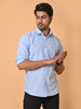 "Eternal Elegance: Men's Full Sleeves Plain Tropical Blue Shirt Giza Cotton Perfection"