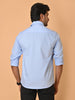 "Eternal Elegance: Men's Full Sleeves Plain Tropical Blue Shirt Giza Cotton Perfection"