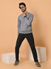 "Cotton Haven: Men's Stone Grey Cotton Terry Sweatshirt Collection"