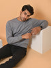 "Cotton Haven: Men's Stone Grey Cotton Terry Sweatshirt Collection"