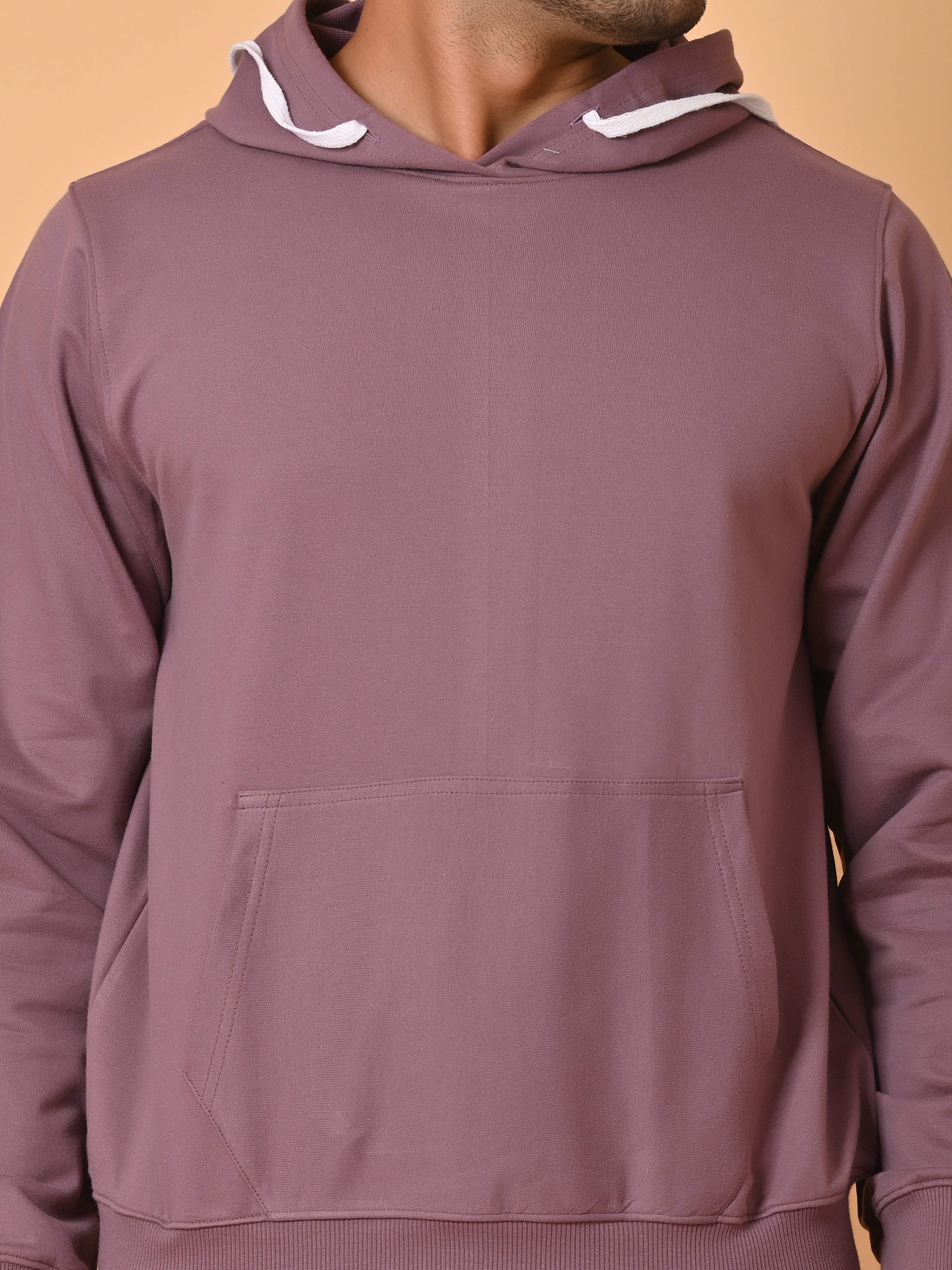 "Cotton Haven: Men's Dark Lavender Hoodies Collection"
