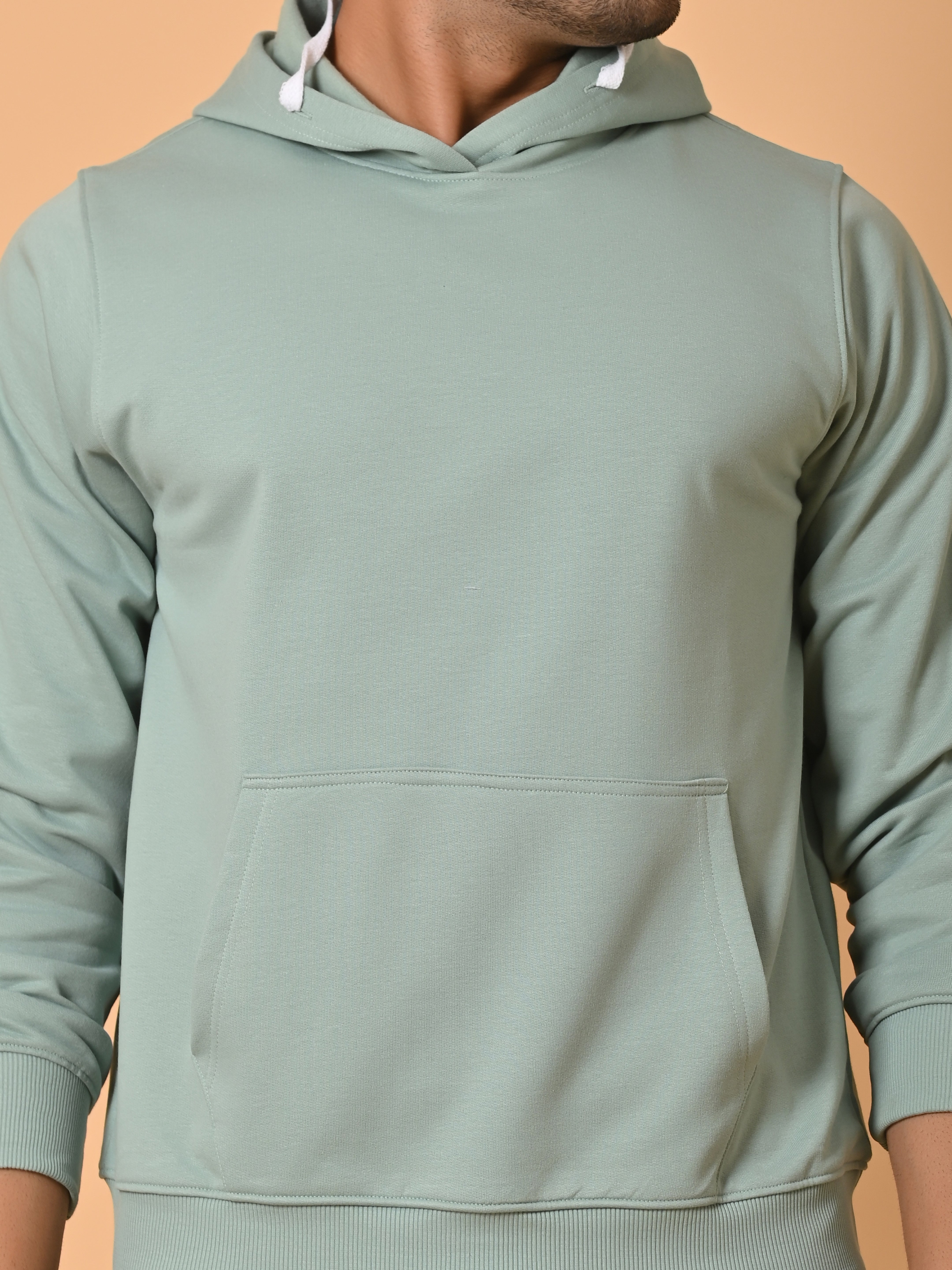 "Cotton Haven: Men's Mint Green Hoodies Collection"