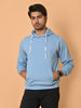 "Cotton Haven: Men's Cyan Blue Hoodies Collection"
